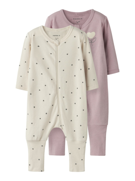 Name It Nightsuit 2p Zip Heart Noos